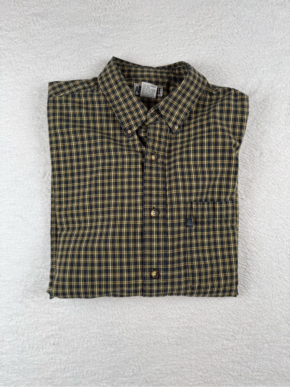 Vintage Aeropostale Green Plaid Button Down Long Sleeve Shirt Men’s Large